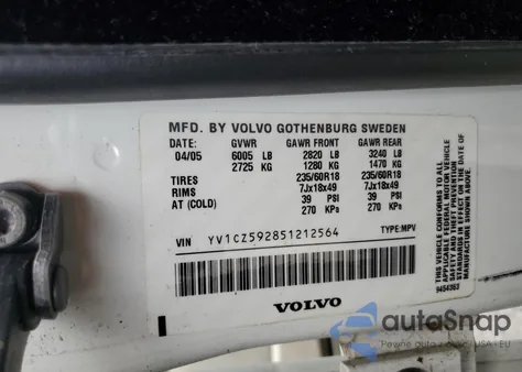 2005 Volvo Xc90 из США, поврежденный, VIN YV1CZ592851212564